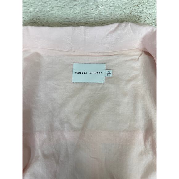 Rebecca Minkoff Zahara Double-Breasted Button Moto Jacket Pink Women's Small - Picture 6 of 12